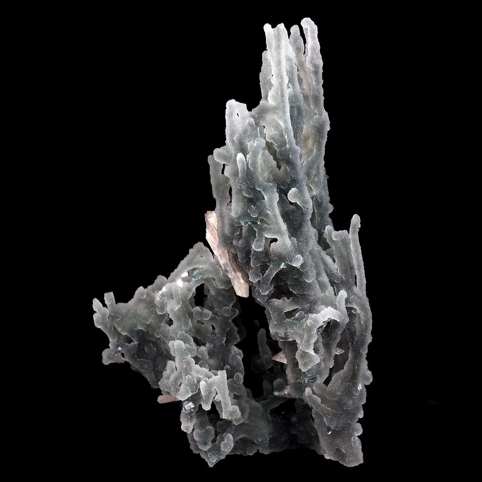 Pink Stilbite Crystal on Chalcedony Sea Coral Formation Natural Mineral Specimen - image 7