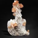 Pink Stilbite Crystals on Chalcedony - image 4