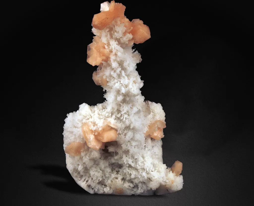Pink Stilbite Crystals on Chalcedony - image 4