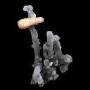 Pink Stilbite on Chalcedony Stalactite Natural Mineral Specimen - image 1