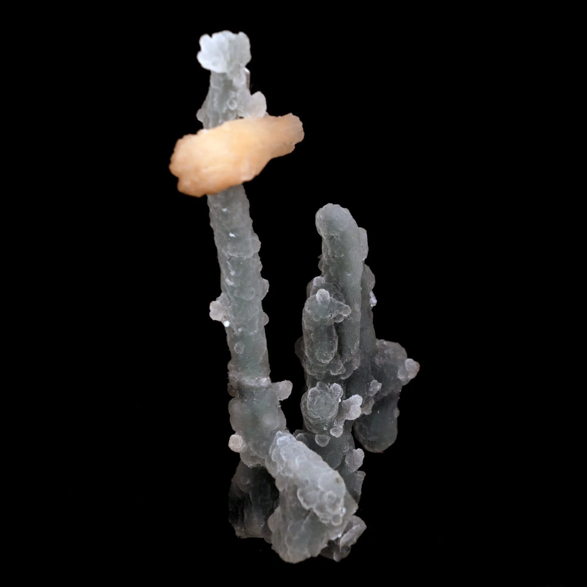 Pink Stilbite on Chalcedony Stalactite Natural Mineral Specimen - image 3