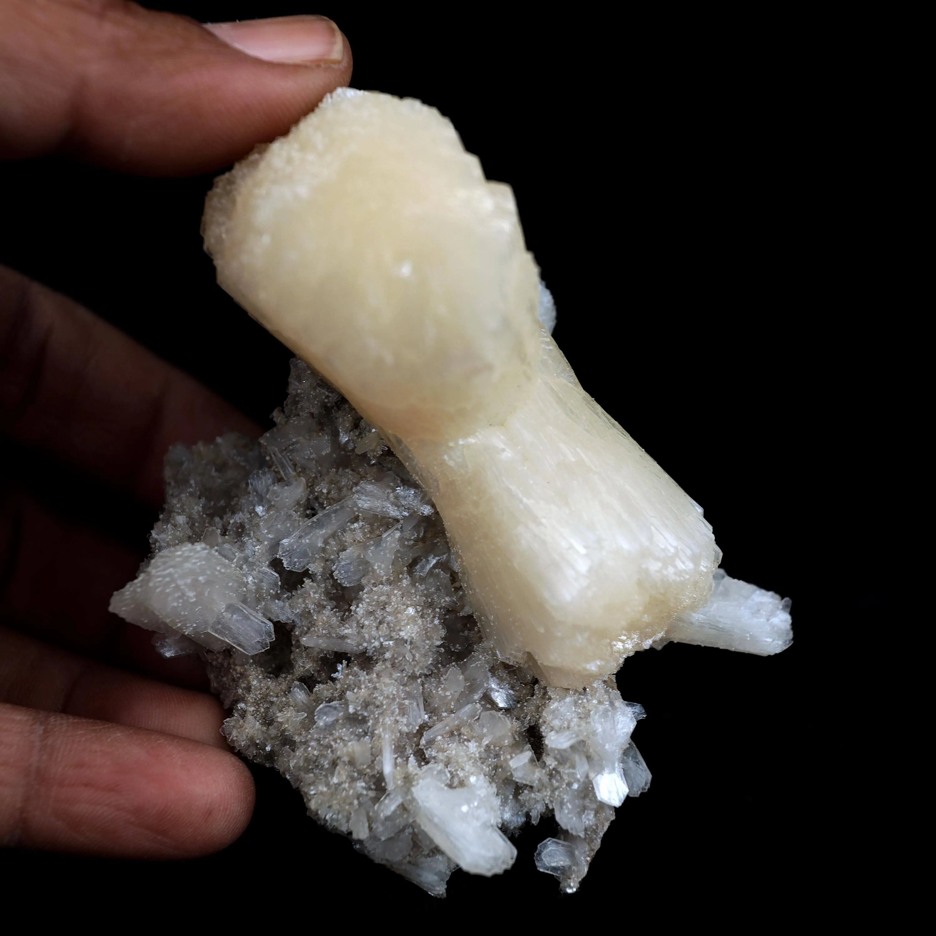 Pink Stilbite on Heuladnite Natural Mineral Specimen - image 4