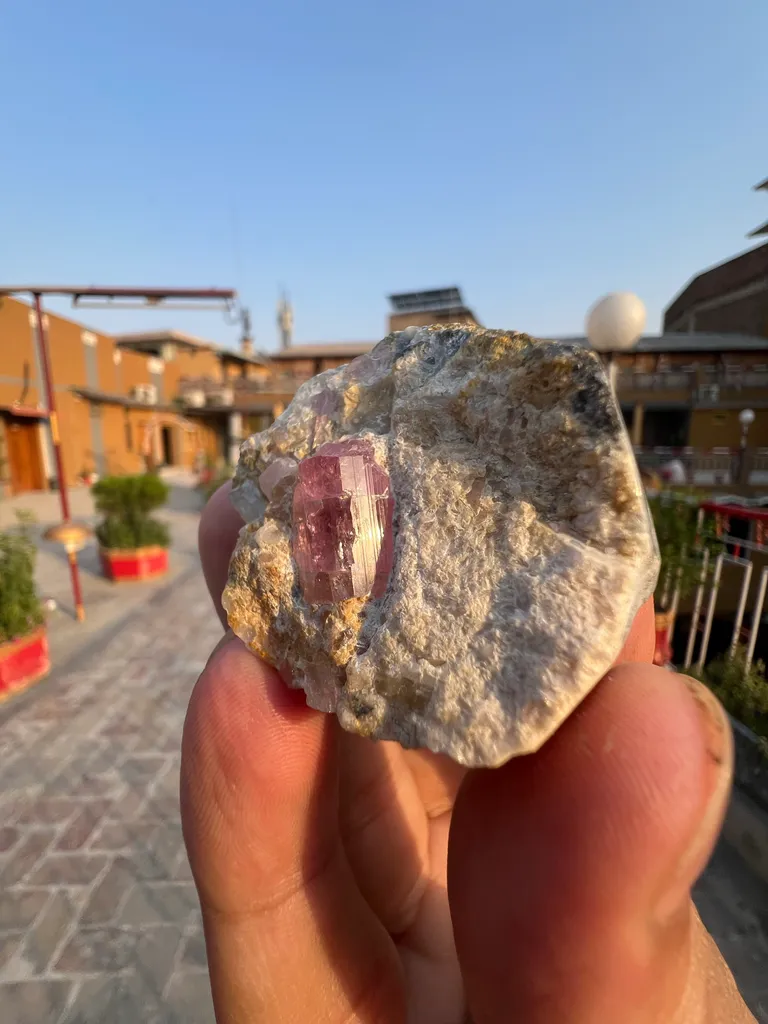 Pink Topaz from Pakistan, Khyber Pakhtunkhwa Province, Mardan District, Katlang, Ghundao hill - image 6