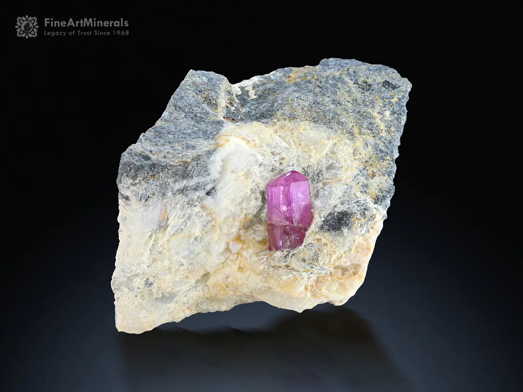 Pink Topaz on Matrix from Katlang Mardan Pakistan image