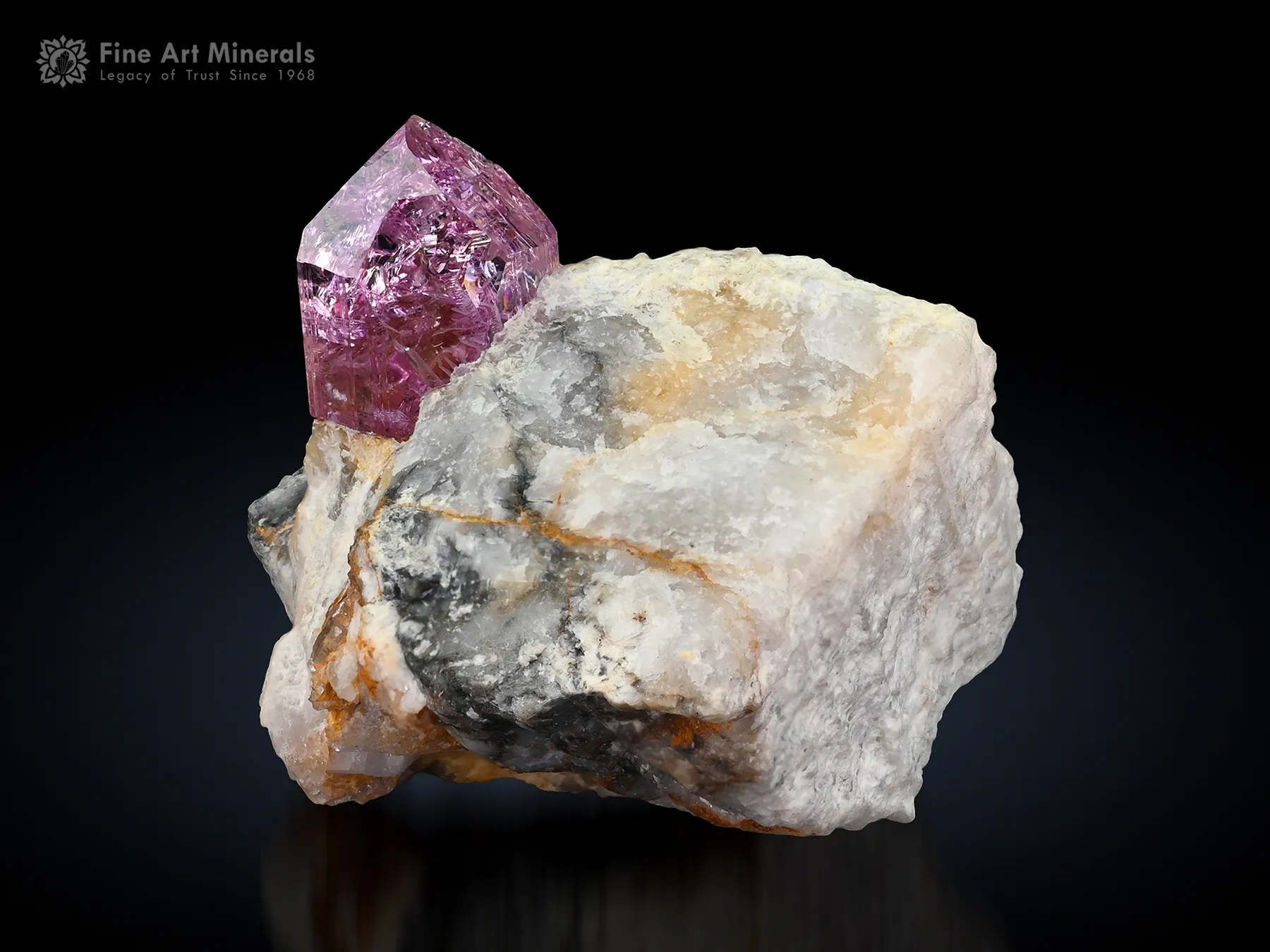 Pink Topaz on Matrix from Katlang Pakistan - image 1