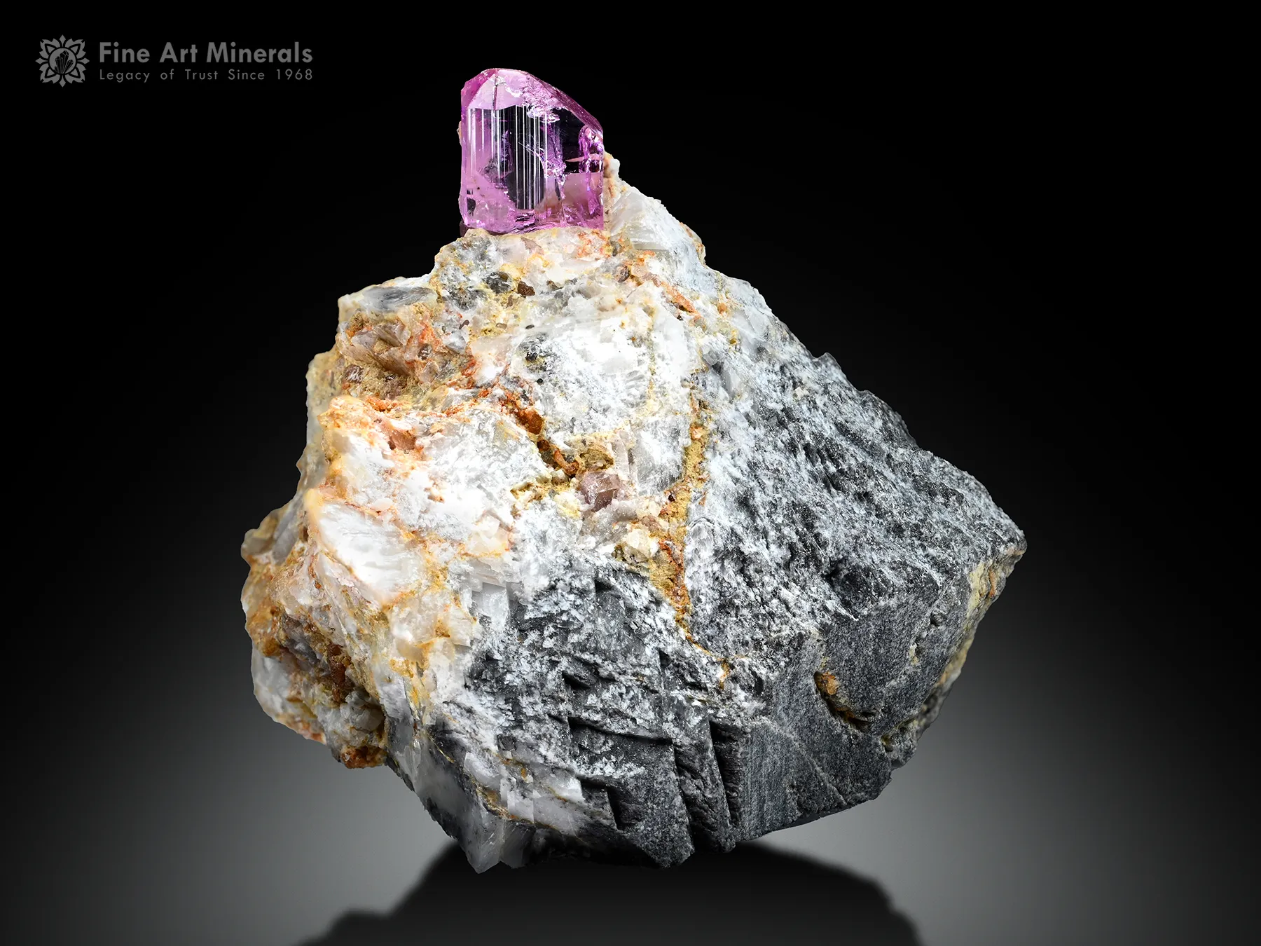 Pink Topaz on Matrix from Katlang Pakistan - image 1