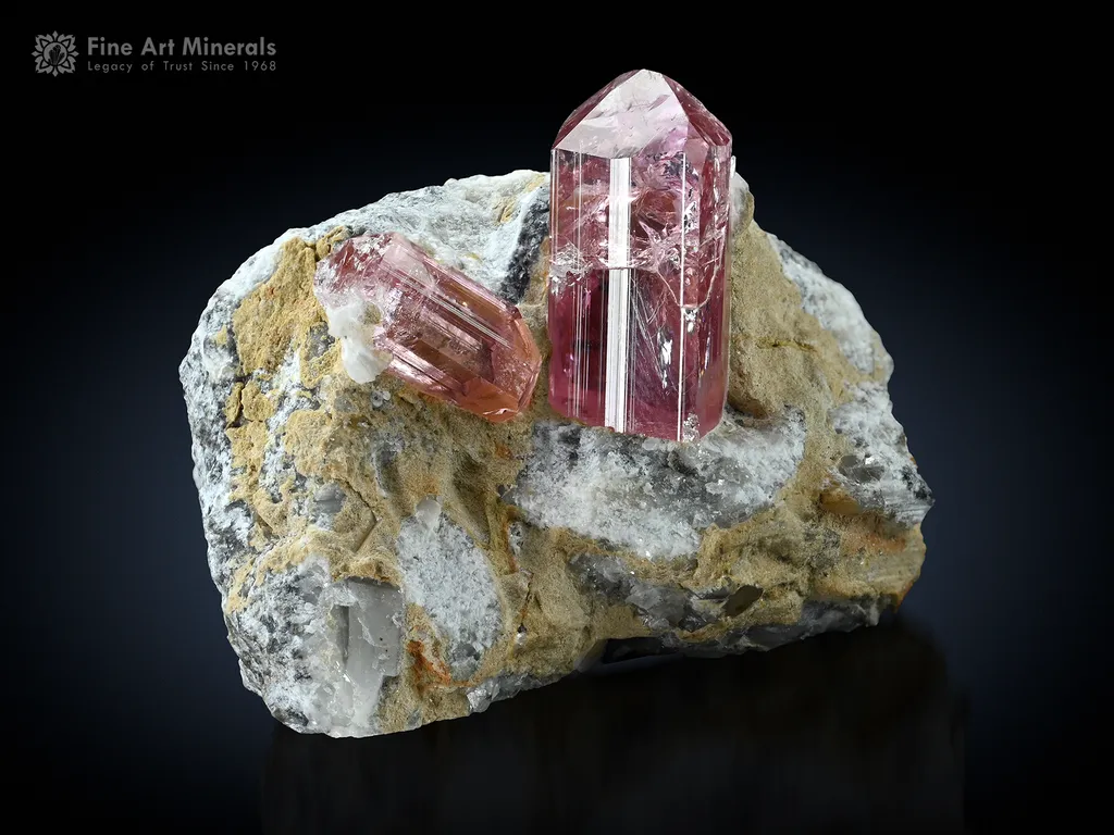 Pink Topaz on Matrix from Katlang Pakistan image