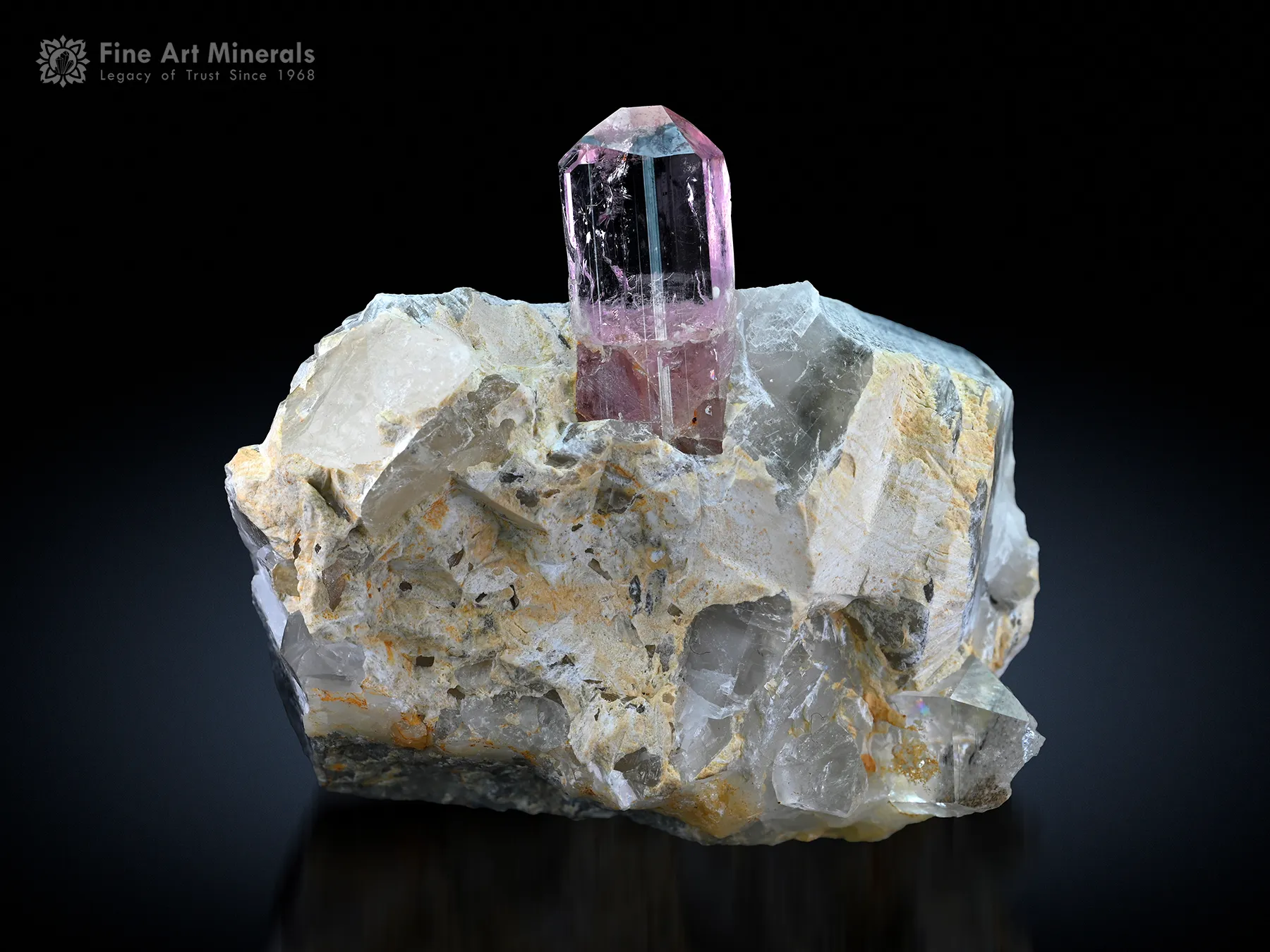 Pink Topaz on Matrix from Katlang Pakistan - image 1
