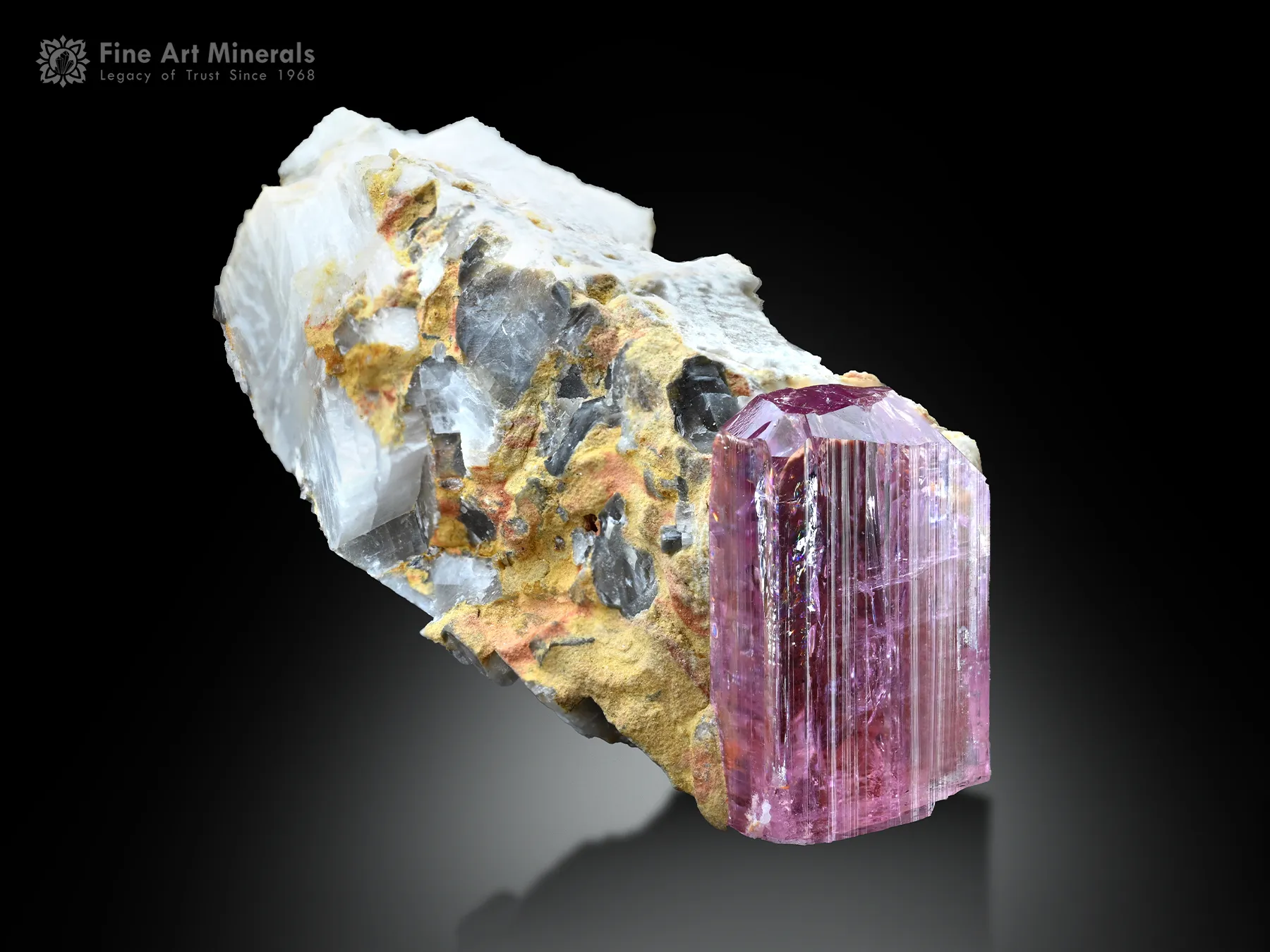 Pink Topaz on Matrix from Katlang Pakistan - image 1