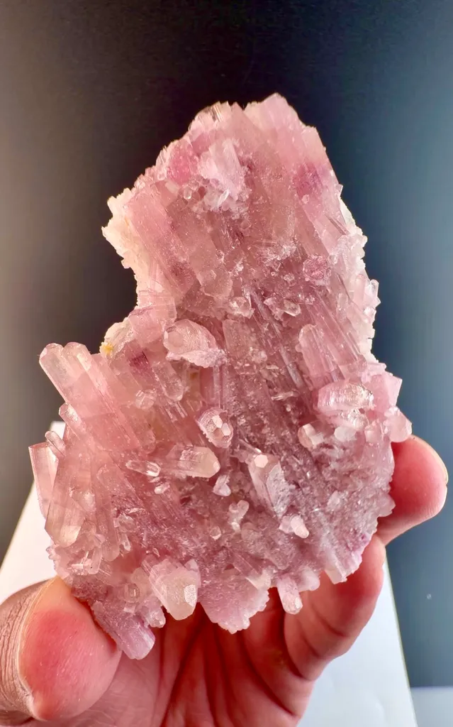 Pink Tourmaline crystal cluster on matrix from Afghanistan - image 3