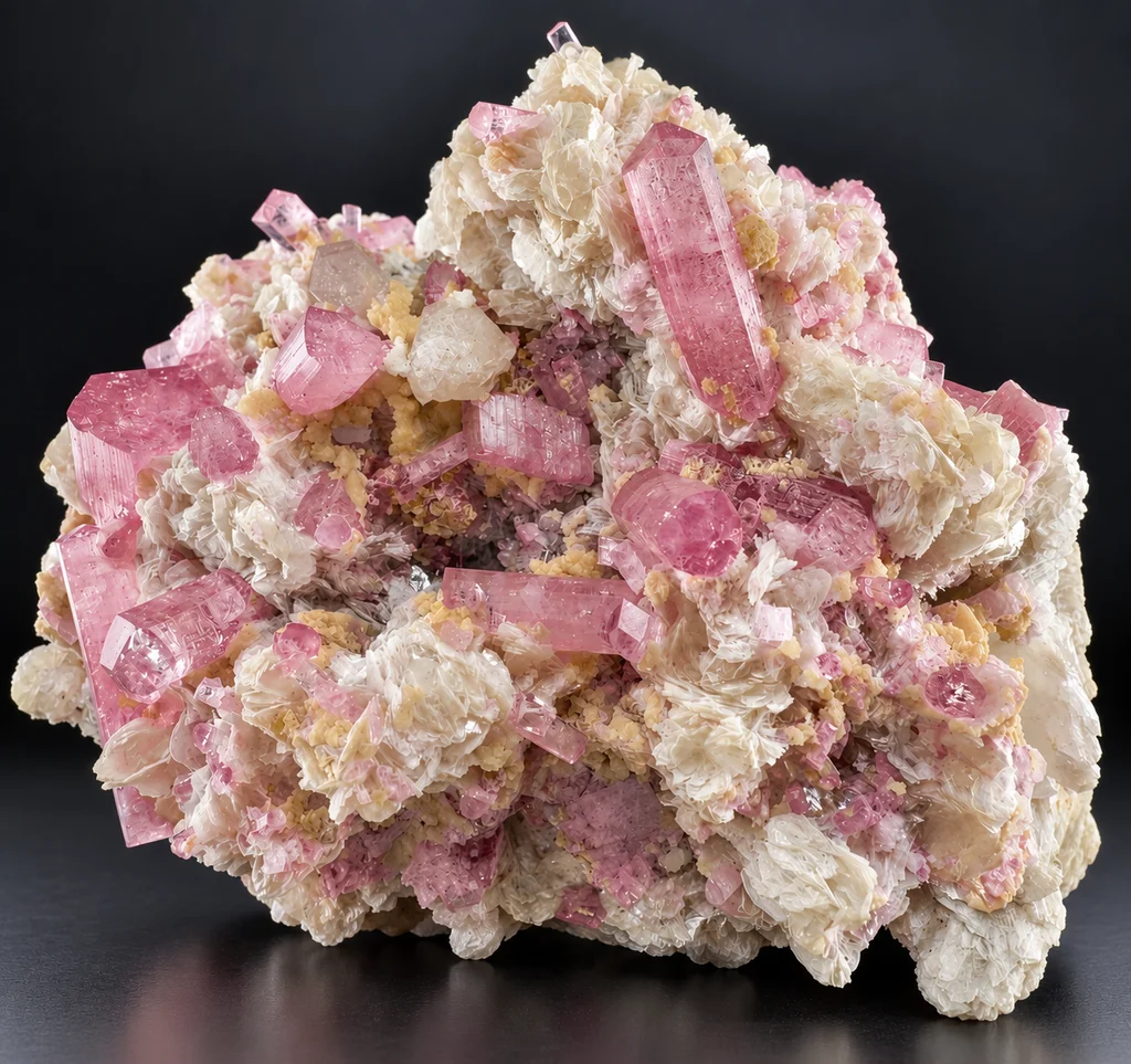 Pink Tourmaline & microlite from Afghanistan - Afghanistan