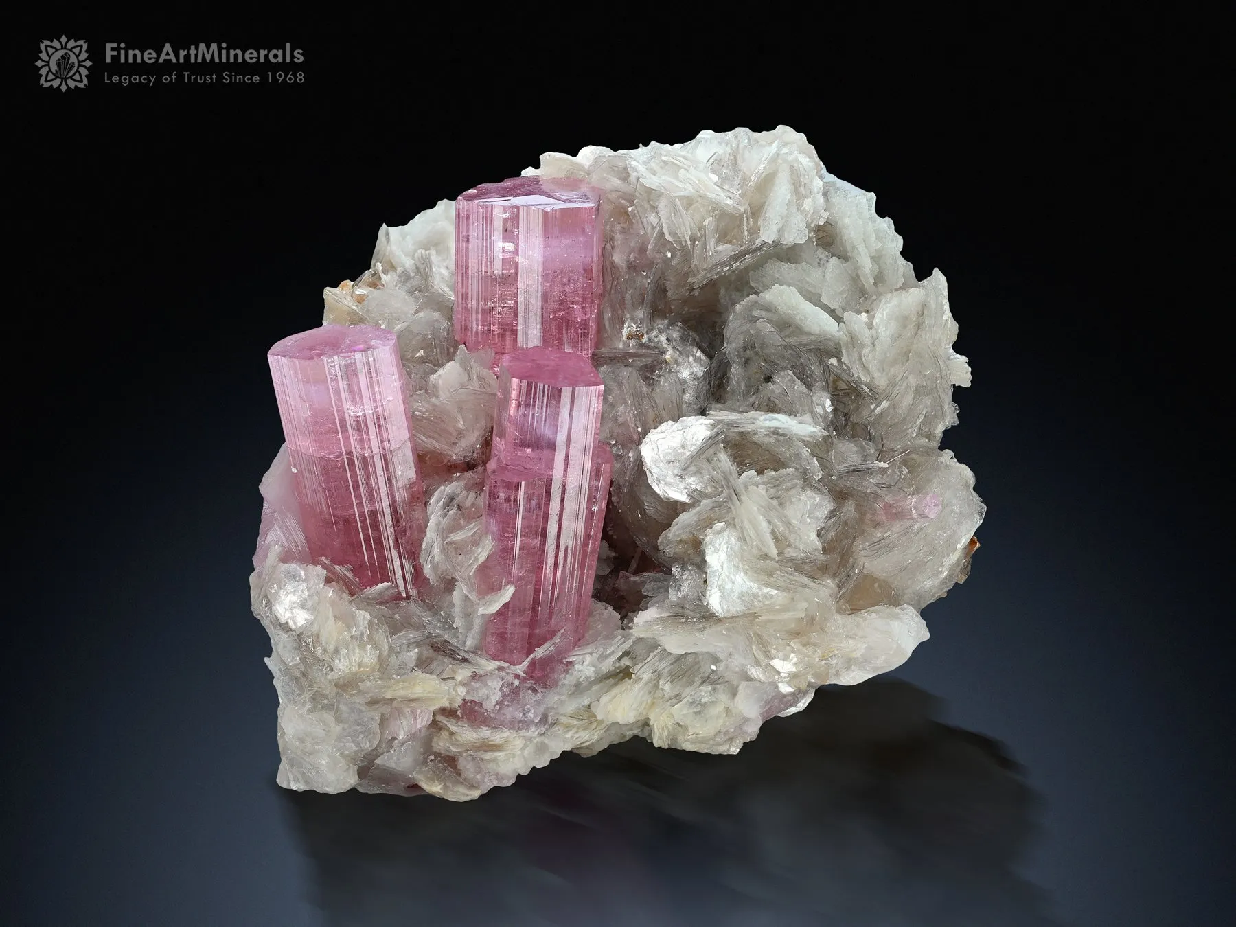 Pink Tourmaline on Muscovite from Nuristan Afghanistan - image 1