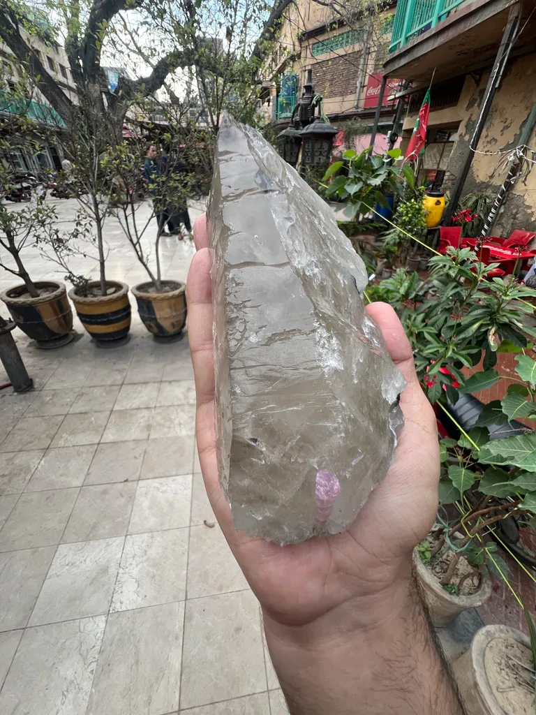 Pink Tourmaline On Smoky Quartz from Afghanistan - image 2