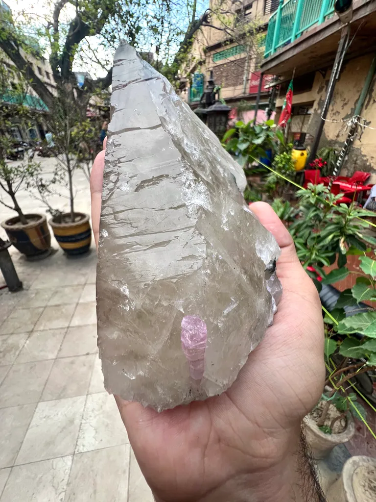 Pink Tourmaline On Smoky Quartz from Afghanistan - image 4