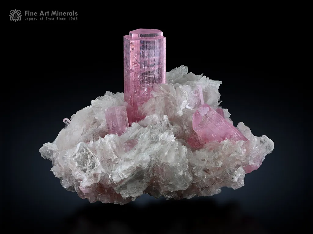 Pink Tourmaline with Albite from Afghanistan image