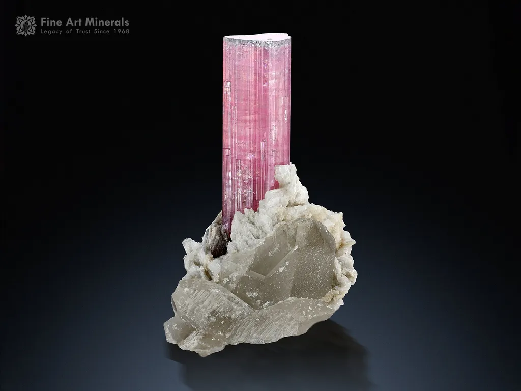 Pink Tourmaline with Quartz from Afghanistan image