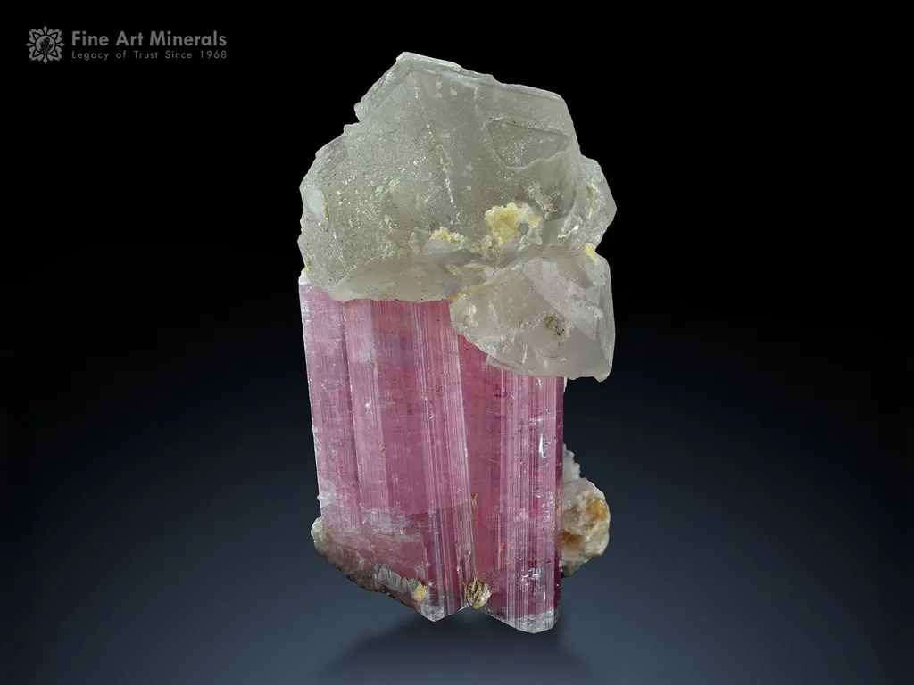 Pink Tourmaline with Quartz from Nuristan Afghanistan image