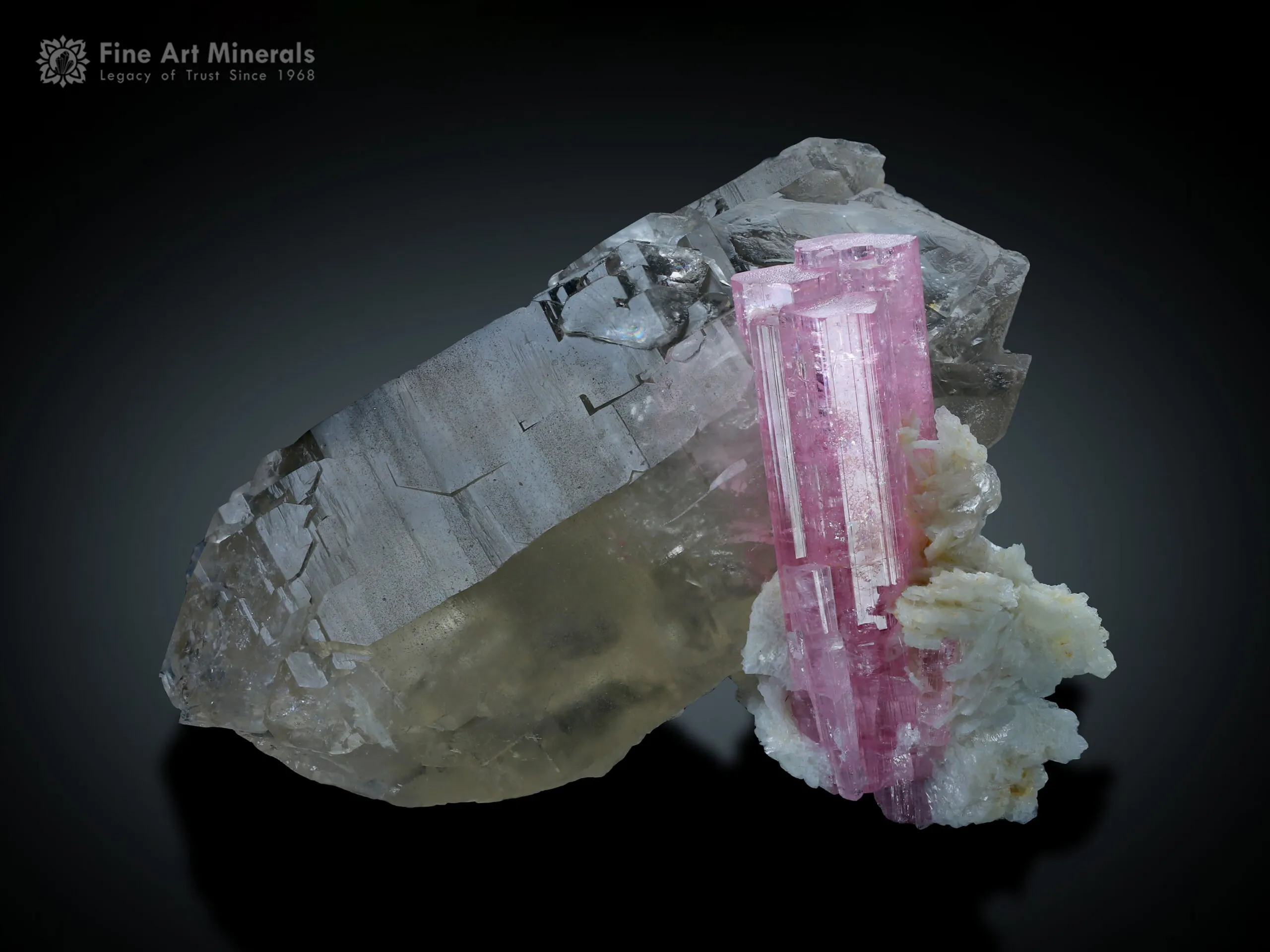 Pink Tourmaline with Smoky Quartz from Afghanistan - image 3