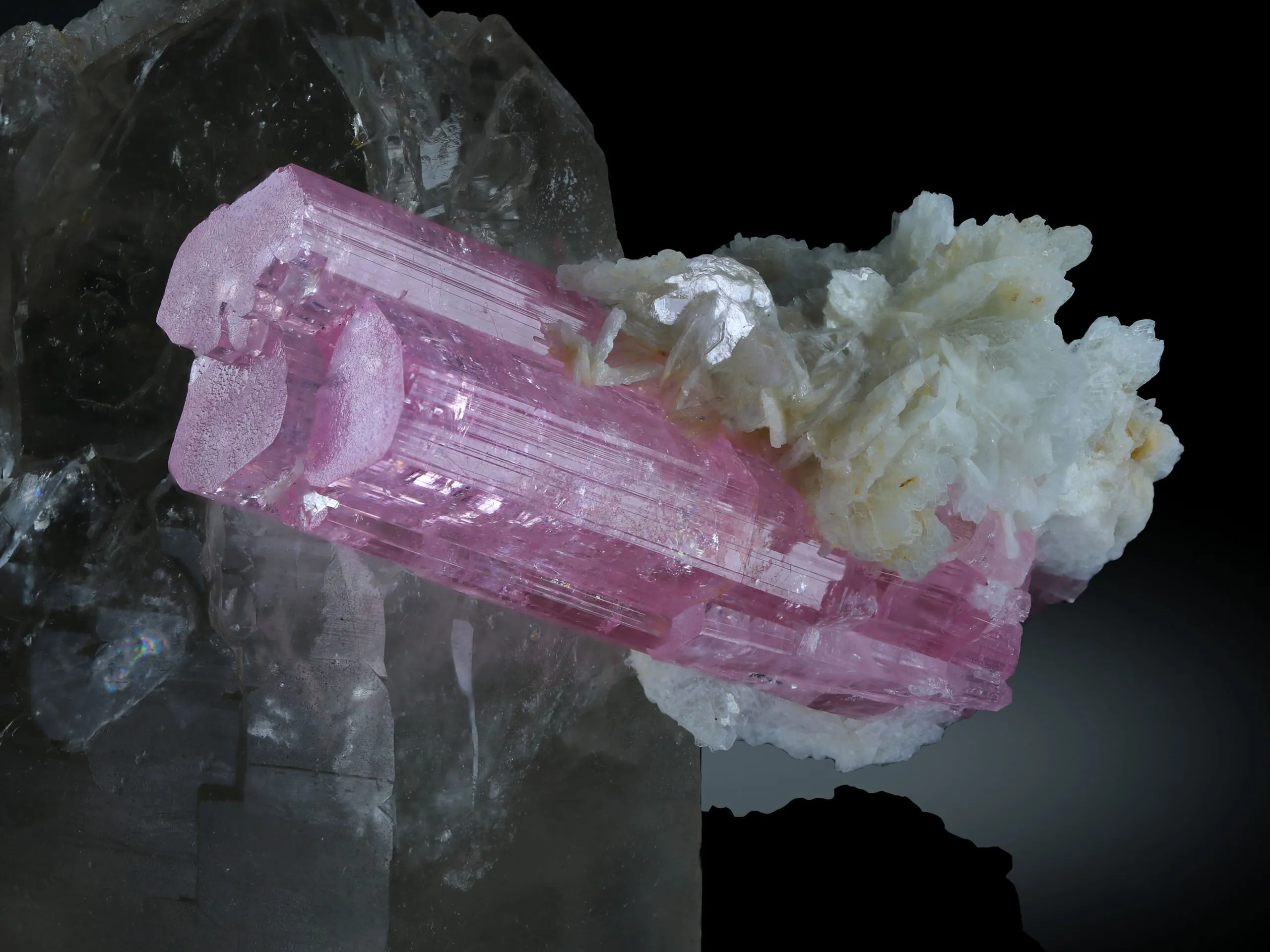 Pink Tourmaline with Smoky Quartz from Afghanistan - image 2