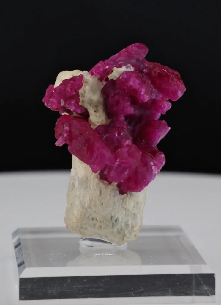 Pinkish / Redish Ruby All Over Terminated Crystals Bunch On Scapolite Crystal Combine Specimen - image 4