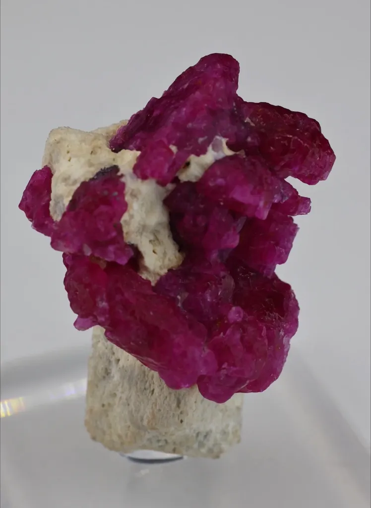 Pinkish / Redish Ruby All Over Terminated Crystals Bunch On Scapolite Crystal Combine Specimen - image 5