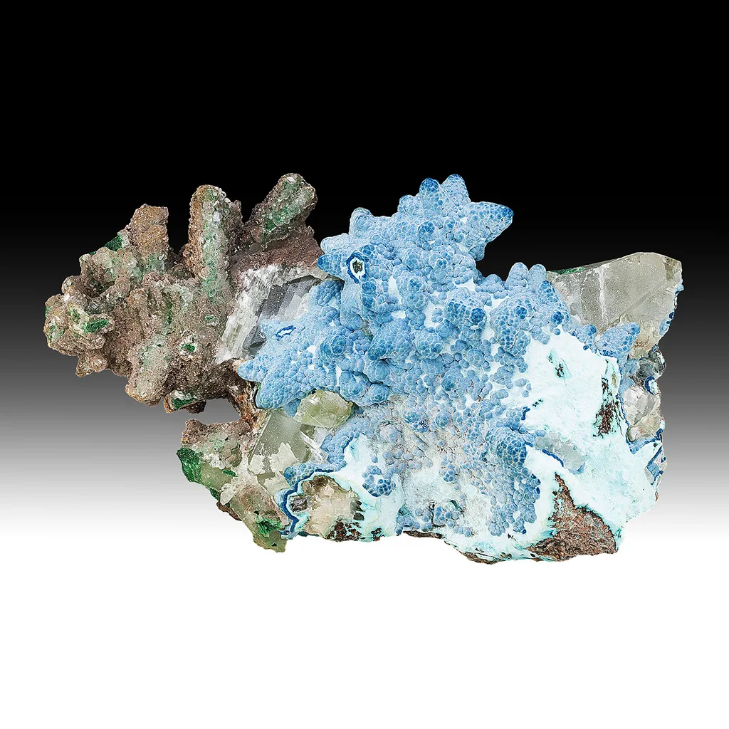 Plancheite after Calcite with Quartz pseudomorph image