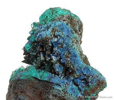 Plancheite (And Chrysocolla?) Pseudo. After Calcite on Dioptase - image 2