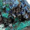 Plancheite (And Chrysocolla?) Pseudo. After Calcite on Dioptase - image 2