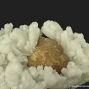 Plumboan Aragonite var. Tarnowitzite (fl) and Calcite (fl) - image 3