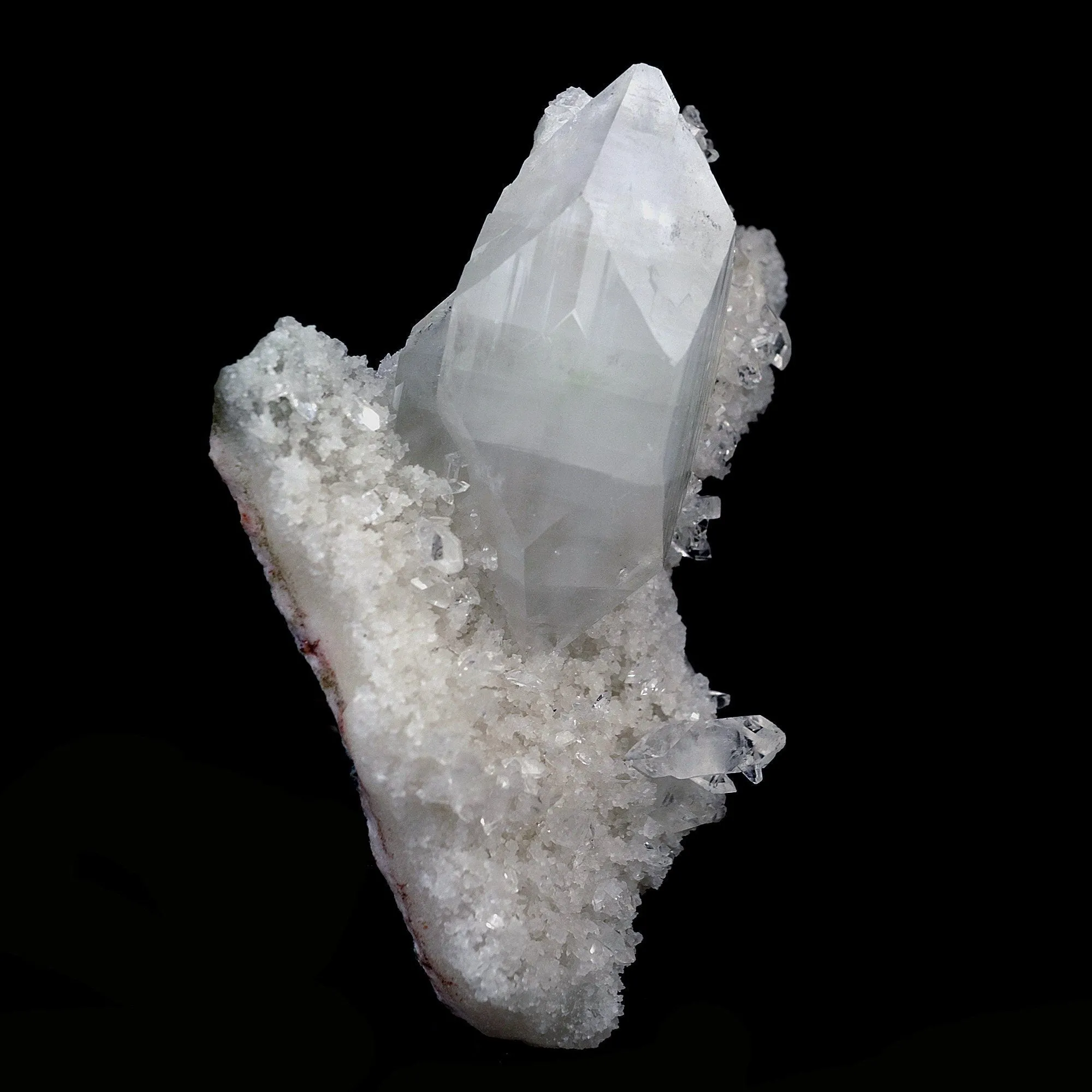 Pointed Apophyllite Crystal on Chalcedony Natural Mineral Specimen - image 3