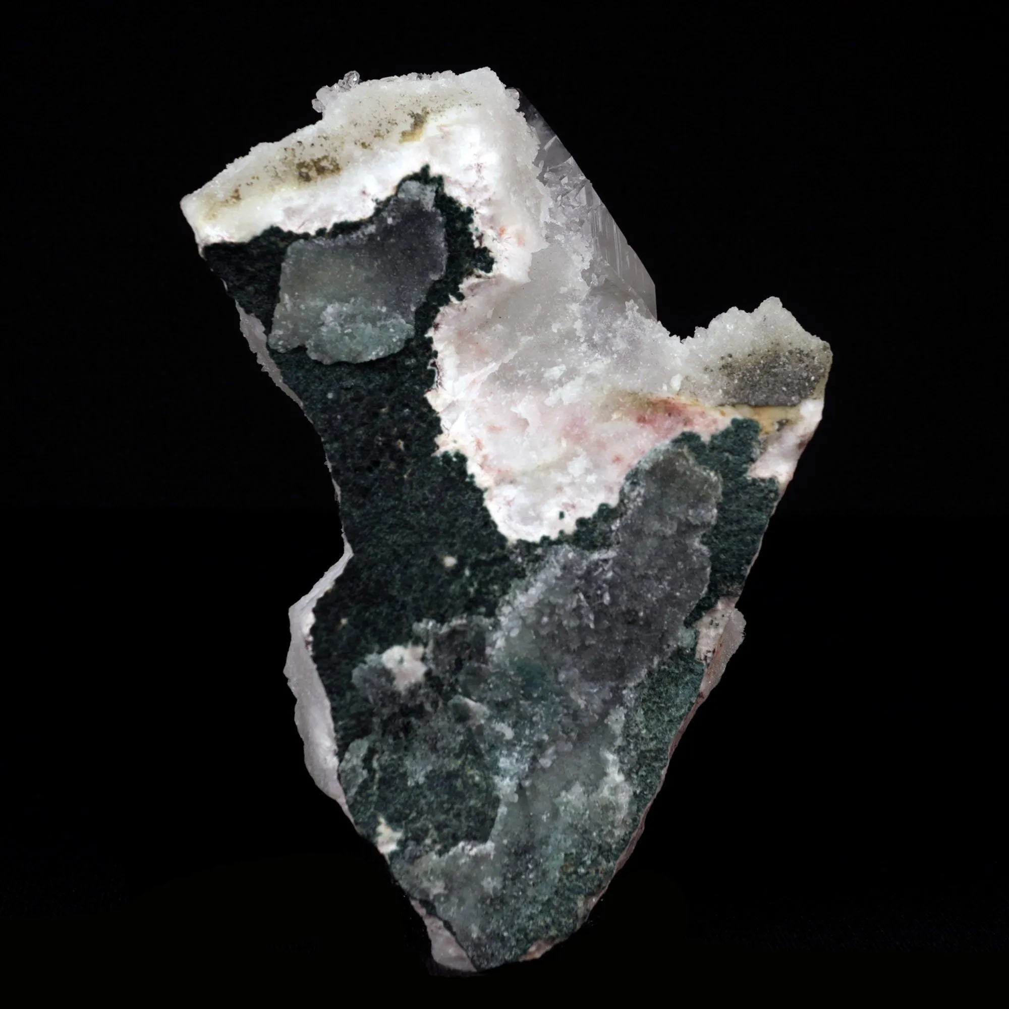 Pointed Apophyllite Crystal on Chalcedony Natural Mineral Specimen - image 5