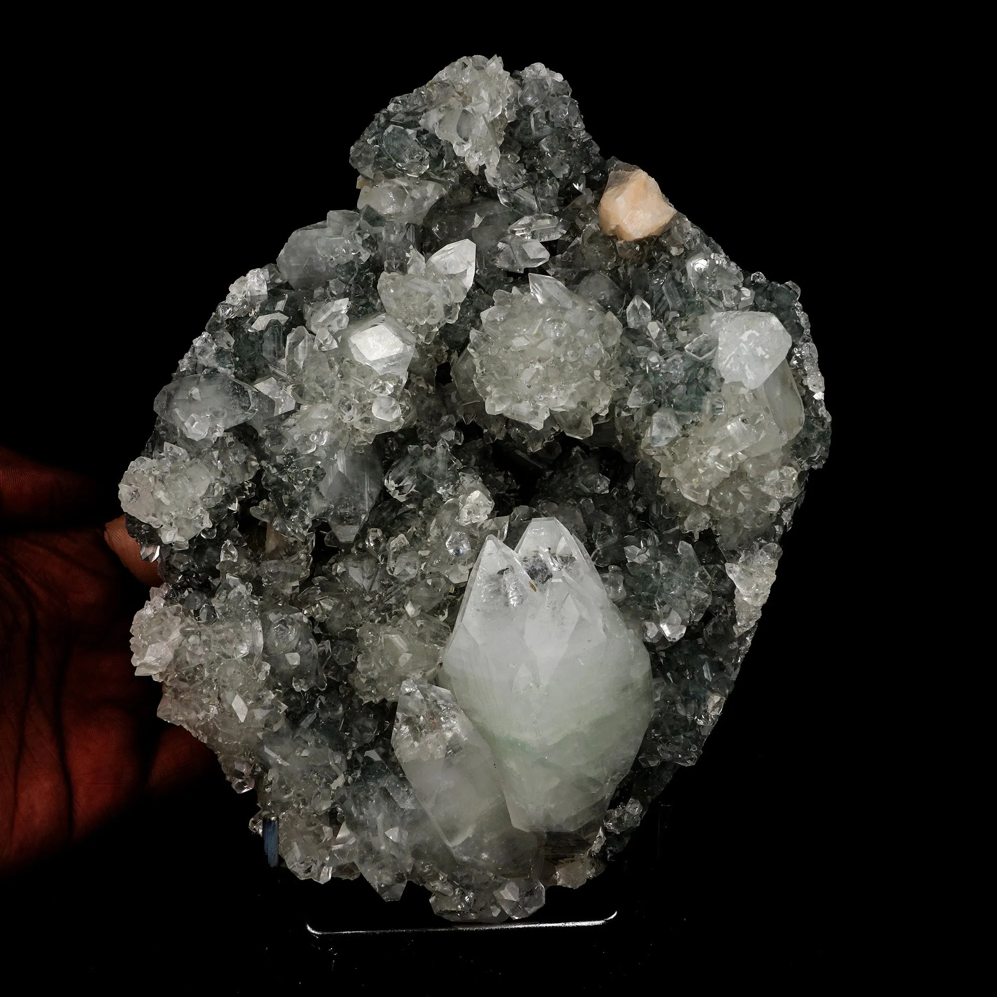 Pointed Apophyllite with Stilbite Big Cluster Natural Mineral Specimen - image 4
