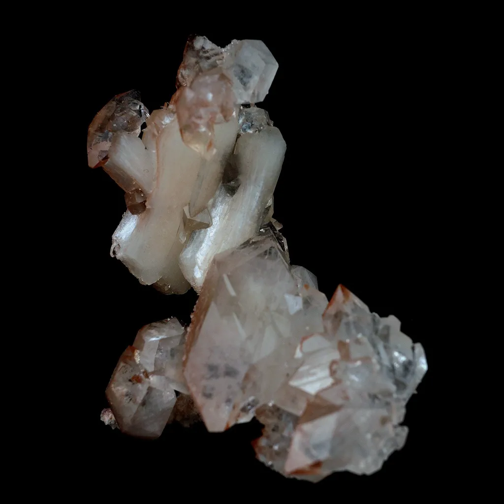 Pointed Apophyllite with Stilbite On Chalcedony Natural Mineral - image 2