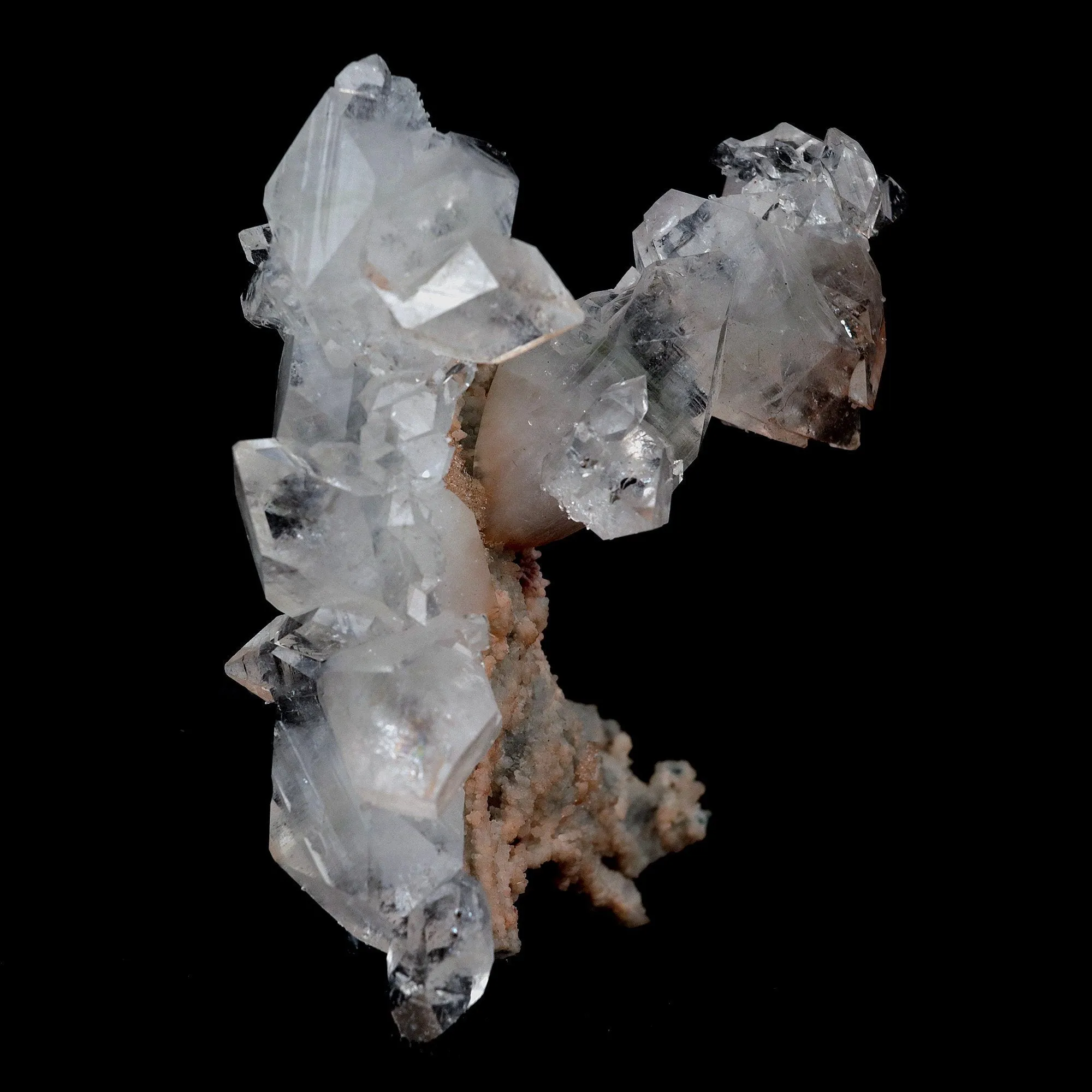 Pointed Apophyllite with Stilbite On Chalcedony Natural Mineral - image 1
