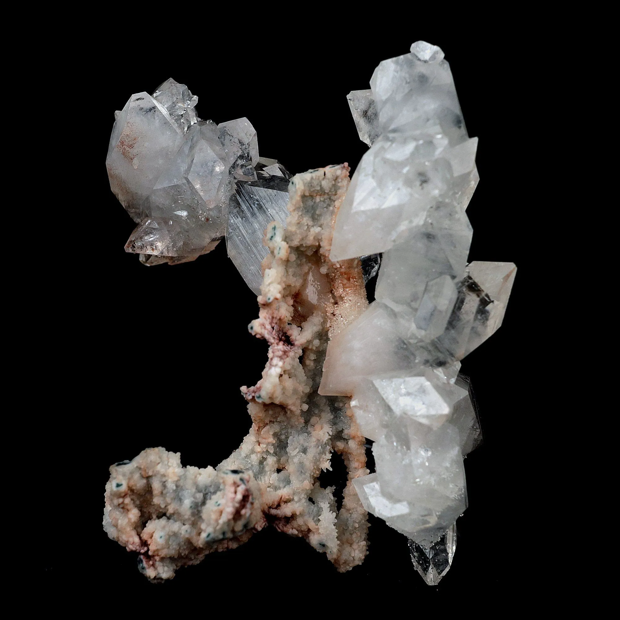 Pointed Apophyllite with Stilbite On Chalcedony Natural Mineral - image 5