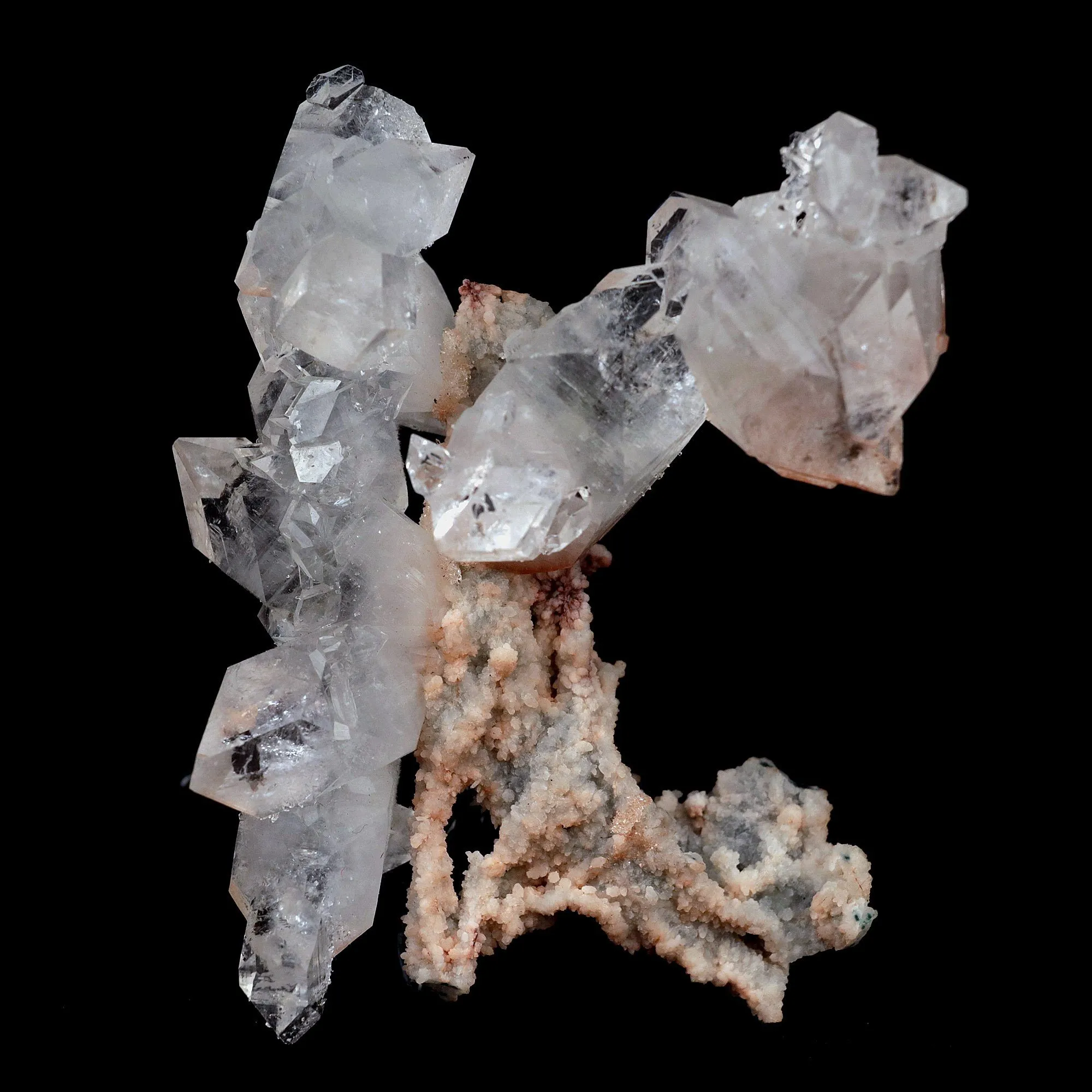 Pointed Apophyllite with Stilbite On Chalcedony Natural Mineral - image 2
