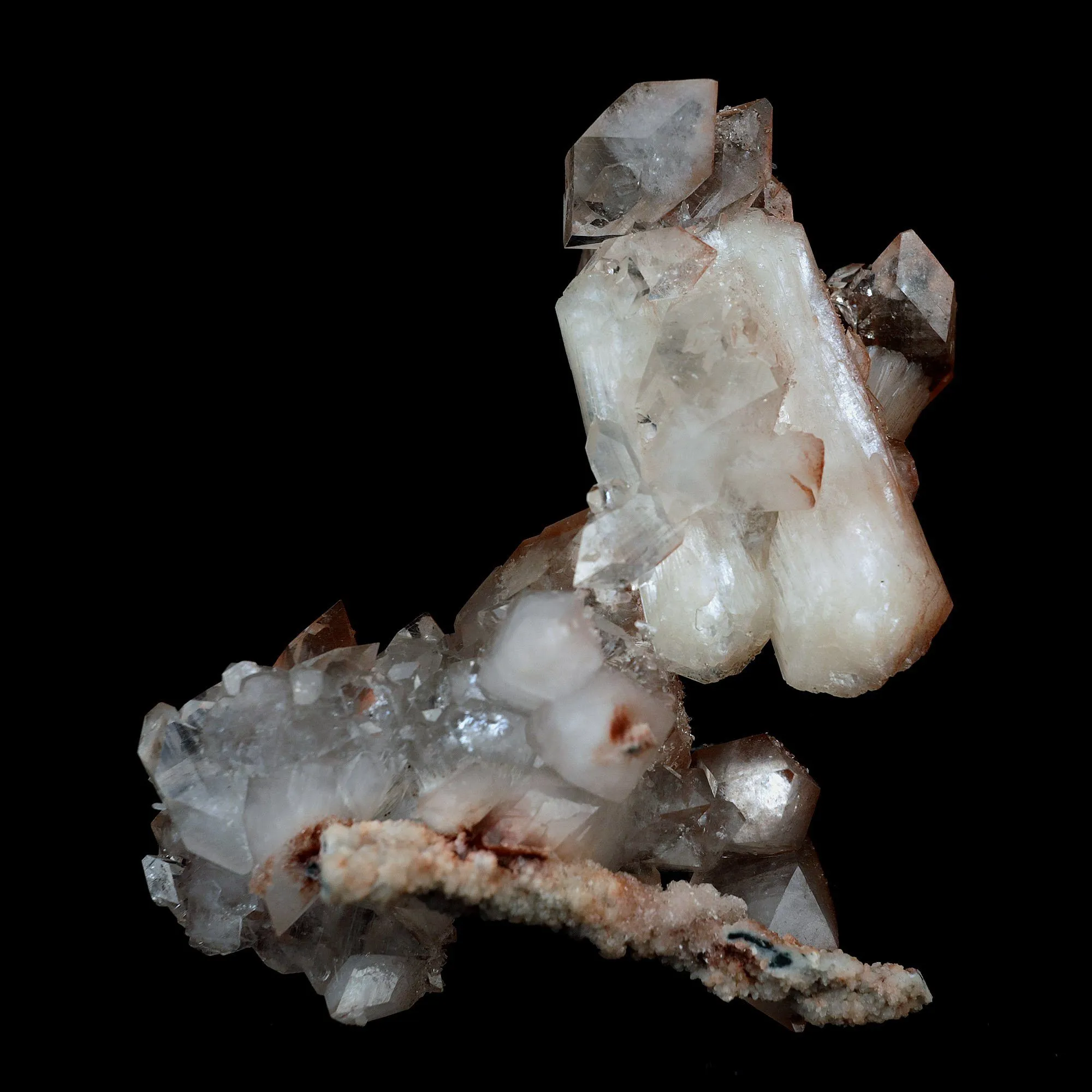 Pointed Apophyllite with Stilbite On Chalcedony Natural Mineral - image 5