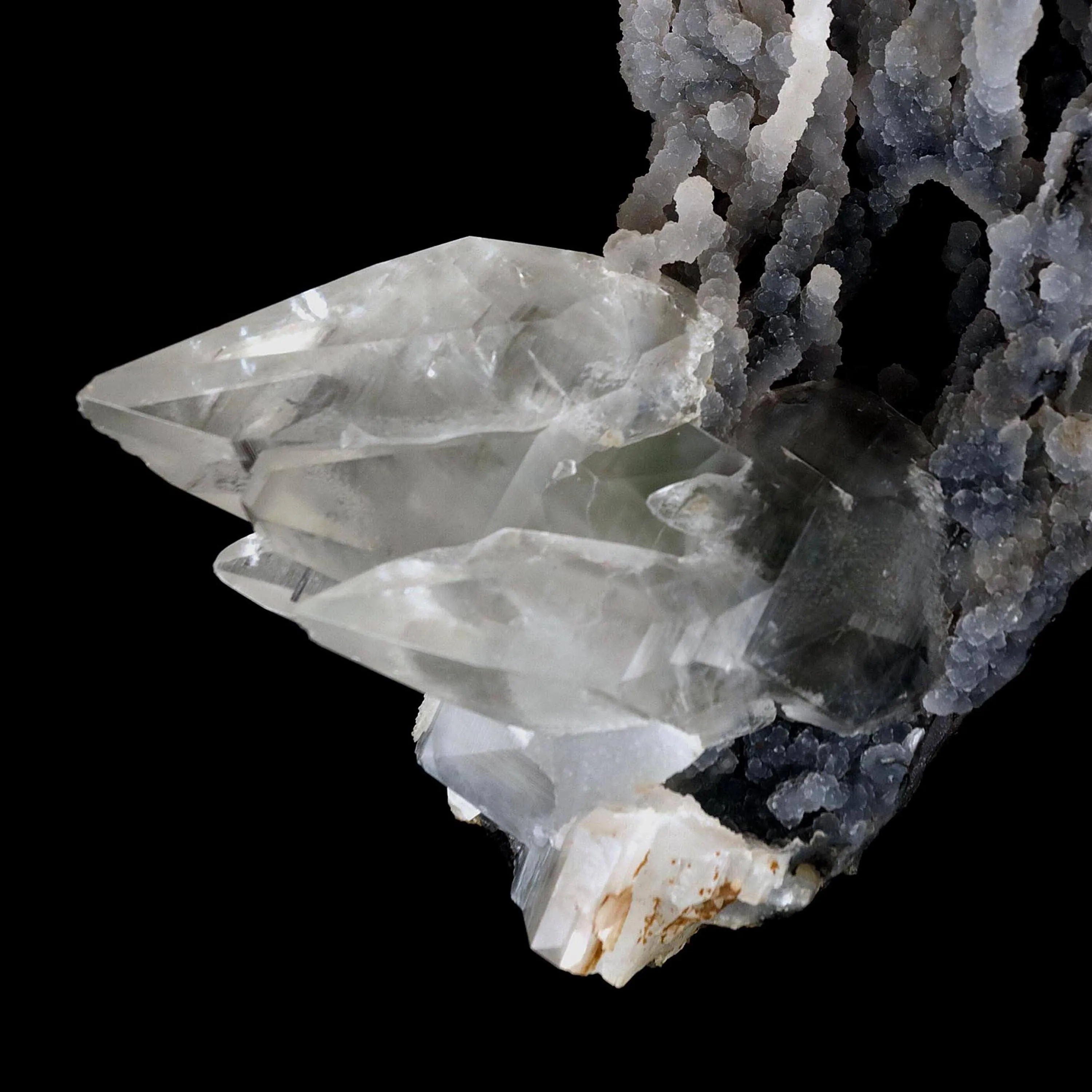 Pointed Calcite Crystal On Chalcedony Coral Formation Natural Mineral Specimen - image 5