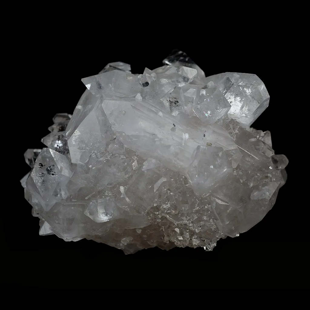 Pointed Clear Apophyllite Crystals on MM Quartz Natural Mineral Specimen - image 5