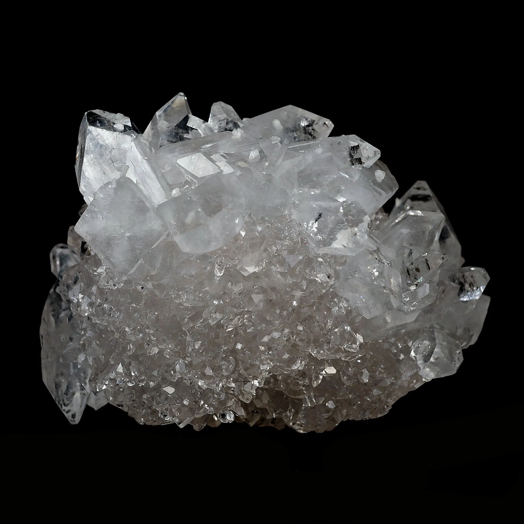 Pointed Clear Apophyllite Crystals on MM Quartz Natural Mineral Specimen - image 1