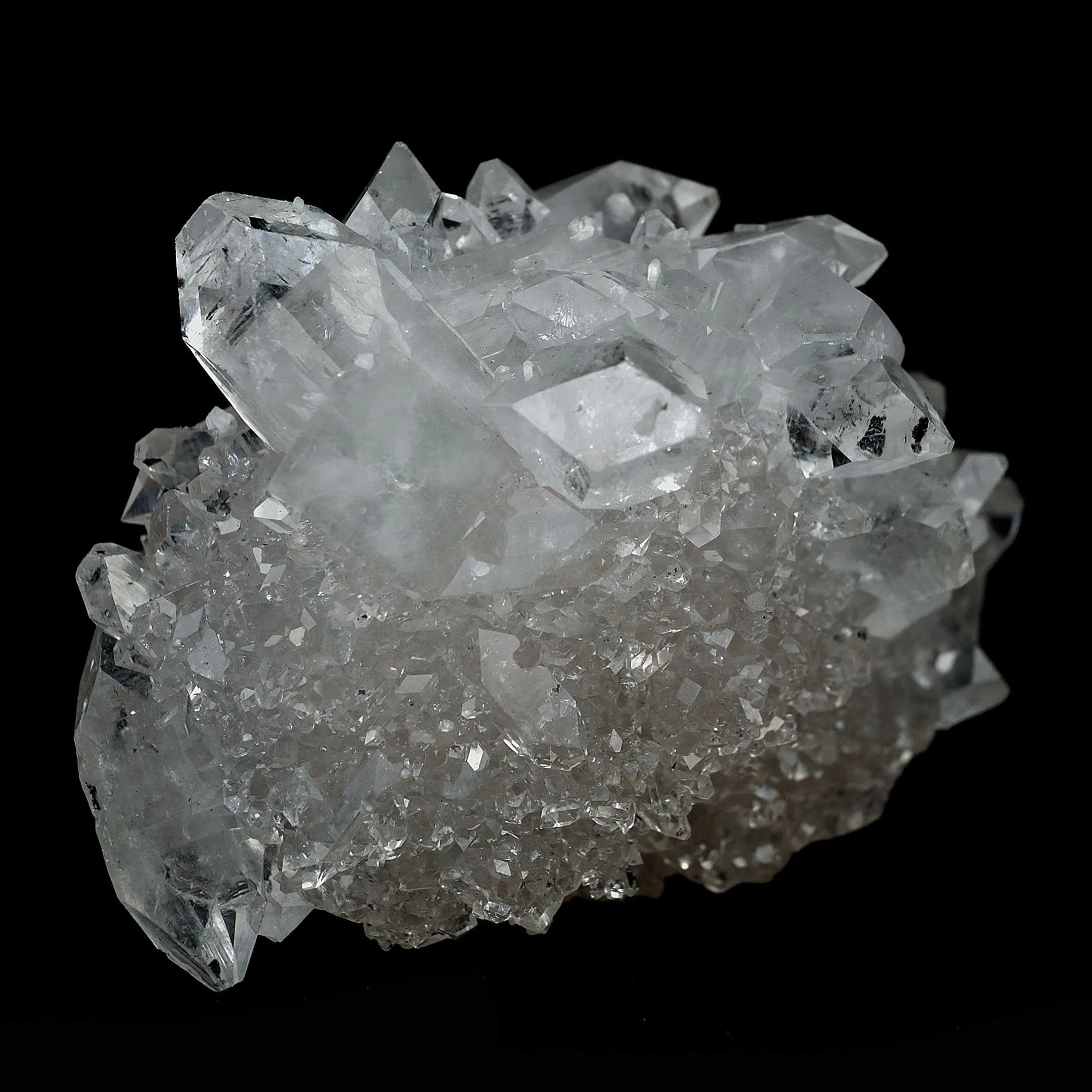 Pointed Clear Apophyllite Crystals on MM Quartz Natural Mineral Specimen - image 3