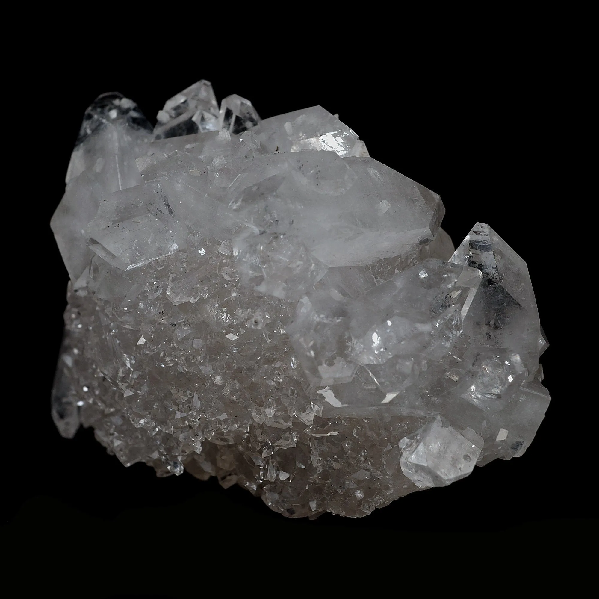 Pointed Clear Apophyllite Crystals on MM Quartz Natural Mineral Specimen - image 2