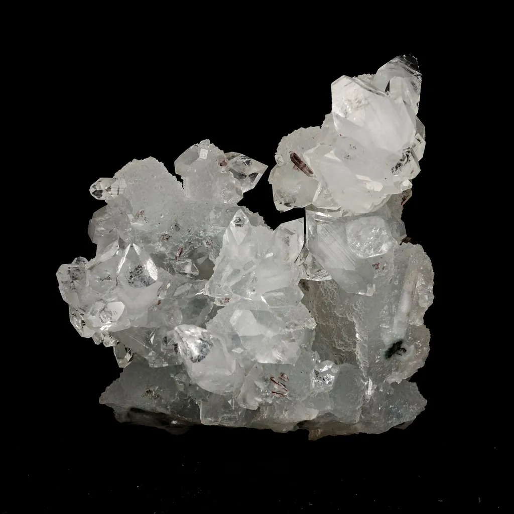 Pointed Clear Apophyllite on Chalcedony Natural Mineral Specimen - image 4
