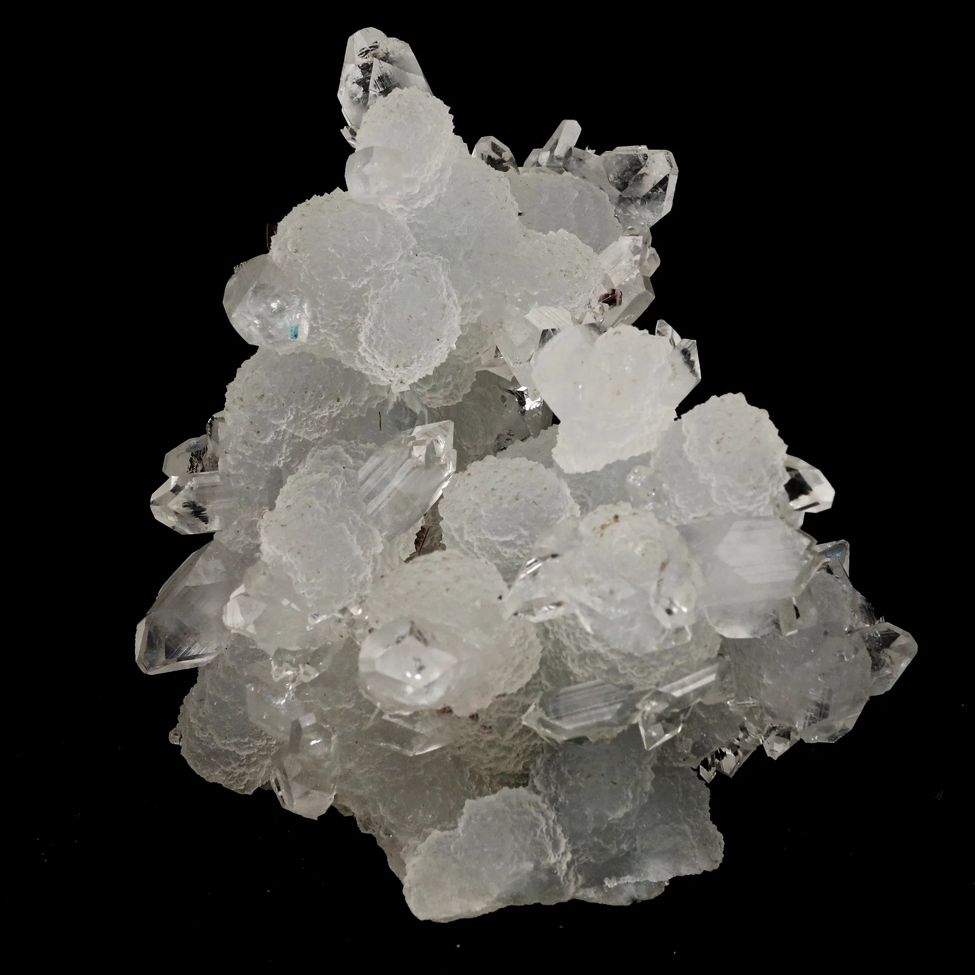 Pointed Clear Apophyllite on Chalcedony Natural Mineral Specimen - image 2