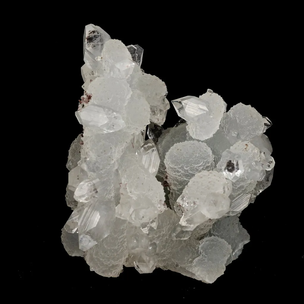 Pointed Clear Apophyllite on Chalcedony Natural Mineral Specimen image