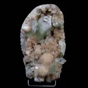Pointed Green Apophyllite with Stilbite Inside Geode Natural Mineral Specimen - image 1