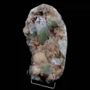 Pointed Green Apophyllite with Stilbite Inside Geode Natural Mineral Specimen - image 3