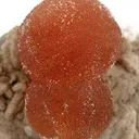 Poldervaartite on Chalcedony-Coated Calcite - image 2