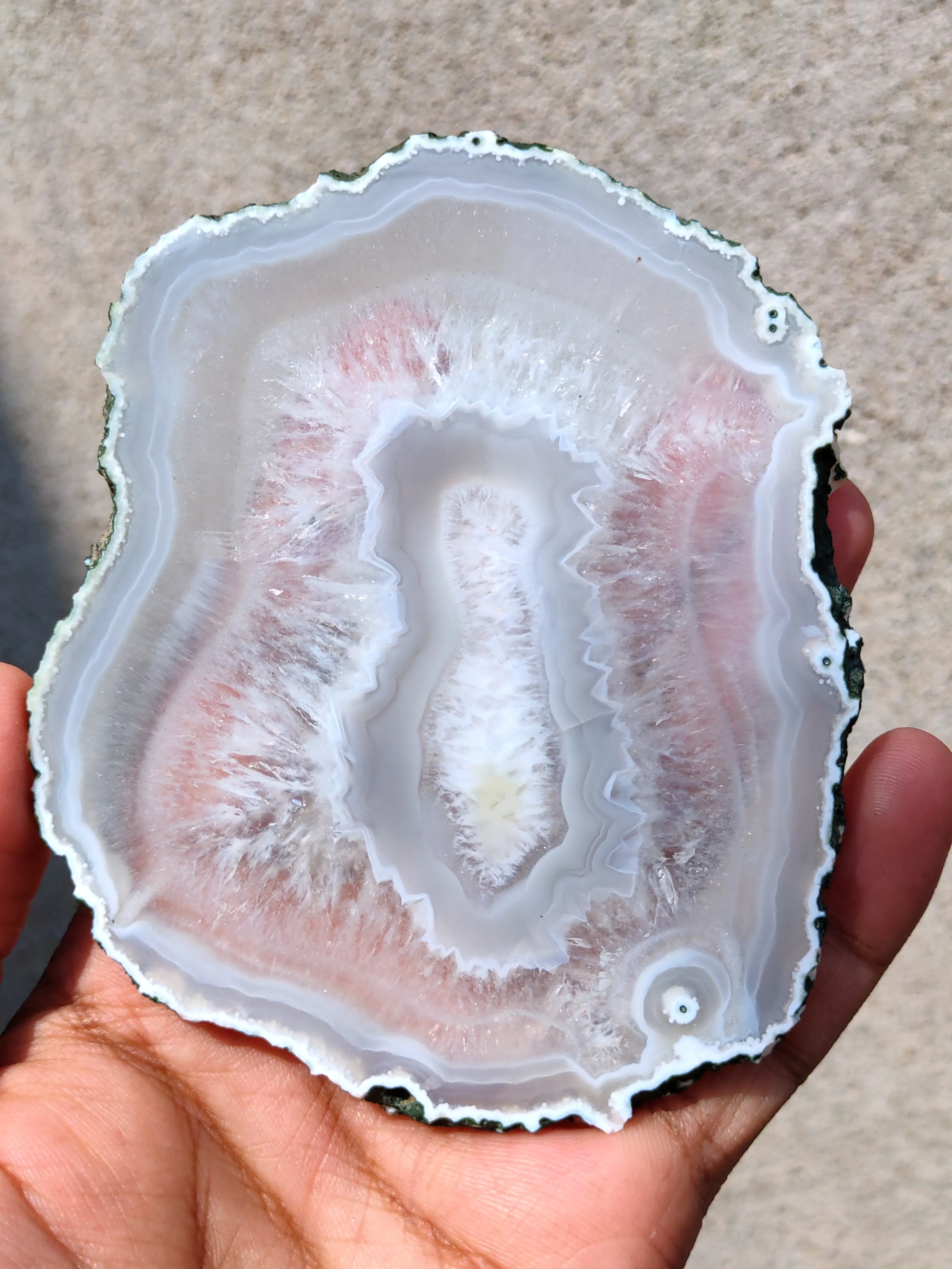 Polished Agate Slice, If you turn it towards the sun, it will turn completely yellow, - image 7
