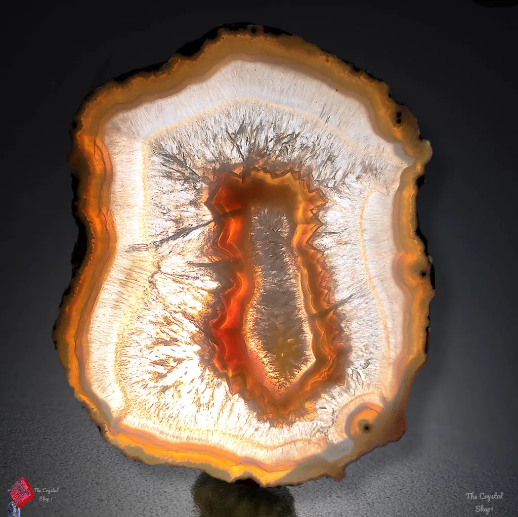 Polished Agate Slice, If you turn it towards the sun, it will turn completely yellow, image